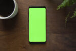 Green Screen Phone Flat on Table