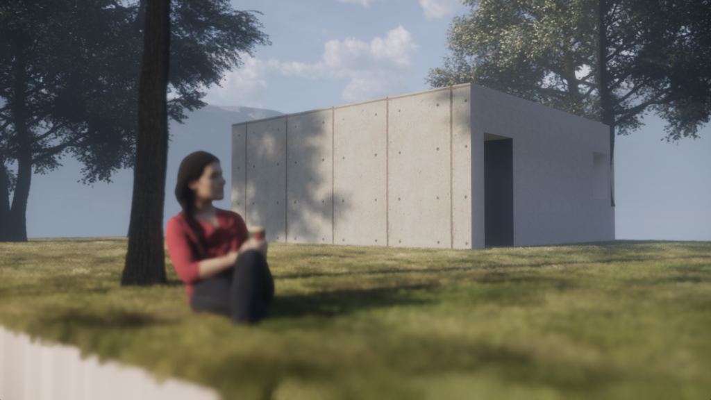 Concrete Cube House | 3D Render
