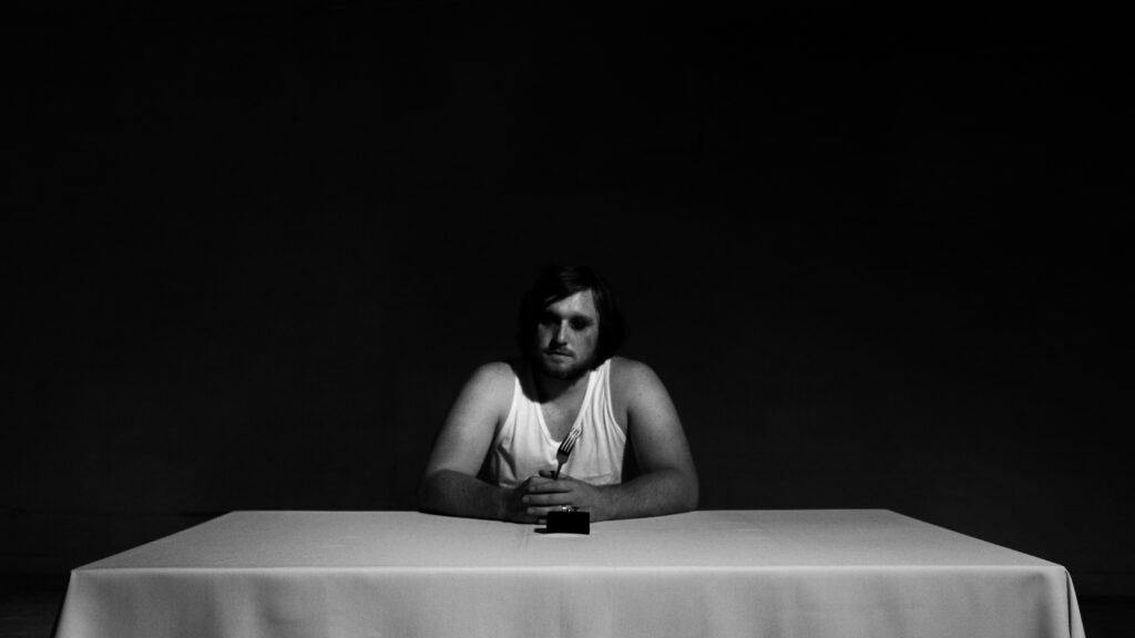 Hungry man at Table