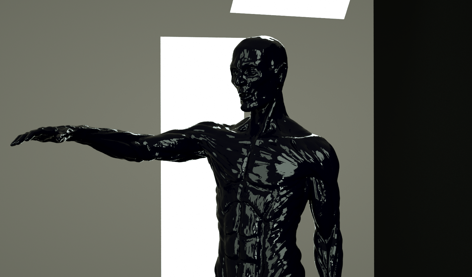 Black 3D Figure in Studio