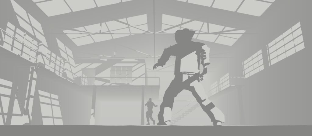 Duel in Warehouse – Flat White