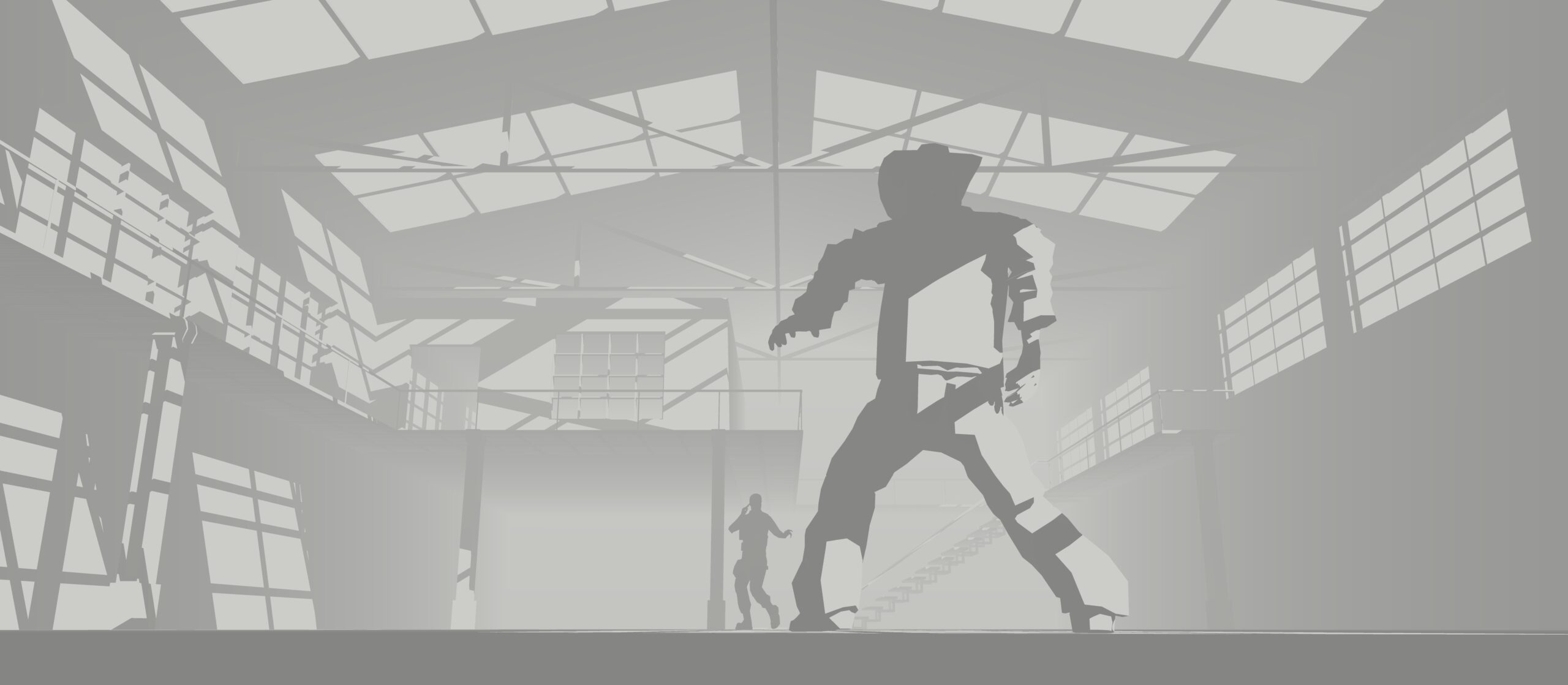 Duel in Warehouse - Flat White