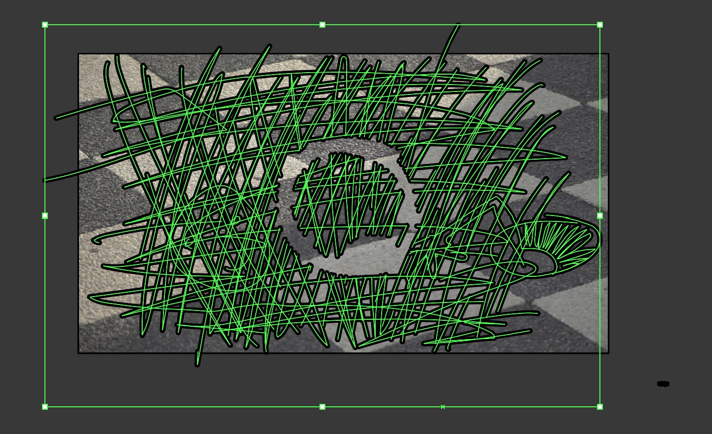 Green Lines Digital Sketch - Frequency